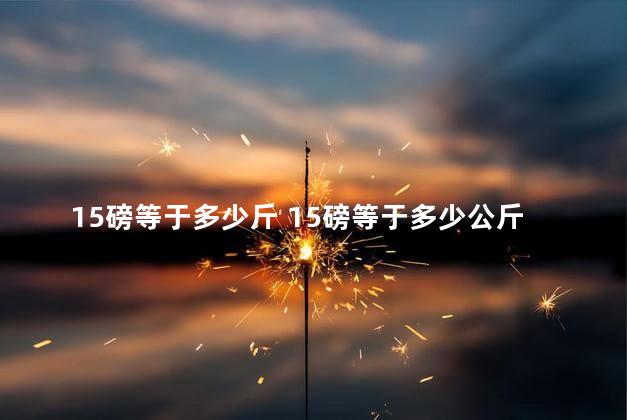 15磅等于多少斤 15磅等于多少公斤